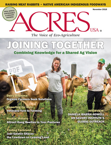Acres USA magazine November 2018 issue front cover