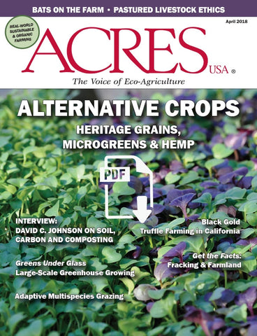 Acres U.S.A. Magazine April 2018 Front Cover