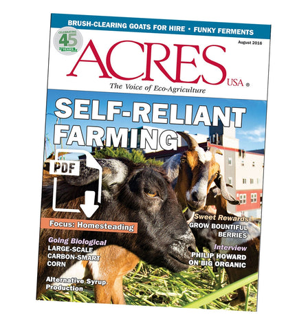 Acres U.S.A. Magazine August 2016 Front Cover