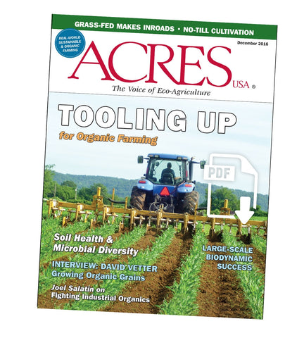 Acres U.S.A. Magazine December 2016 Front Cover