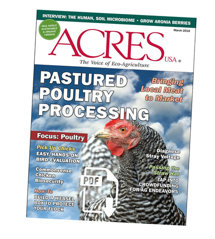 Acres U.S.A. Magazine March 2016 Front Cover