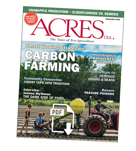 Acres U.S.A. Magazine September 2016 Front Cover