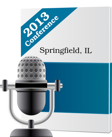 Generic microphone with 2013 conference Springfield, IL graphic