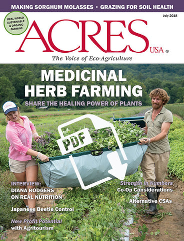 Acres U.S.A. magazine July 2018 front cover